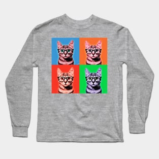 Pop Art Geek Cat - Print / Home Decor / Wall Art / Poster / Gift / Birthday / Cat Lover Gift / Animal print Canvas Print Long Sleeve T-Shirt